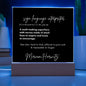 Sign Language Interpreter Gift - Customized Acrylic Plaque with Wooden LED Base for ASL Interpreter Appreciation