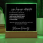 Sign Language Interpreter Gift - Customized Acrylic Plaque with Wooden LED Base for ASL Interpreter Appreciation