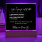 Sign Language Interpreter Gift - Customized Acrylic Plaque with Wooden LED Base for ASL Interpreter Appreciation