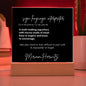 Sign Language Interpreter Gift - Customized Acrylic Plaque with Wooden LED Base for ASL Interpreter Appreciation