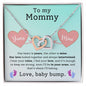 To My Mommy Mom to Be Love Baby - Interlocking Heart Pendant Necklace, Baby Shower Gift, Expecting Mother Pregnancy Gift