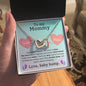 To My Mommy Mom to Be Love Baby - Interlocking Heart Pendant Necklace, Baby Shower Gift, Expecting Mother Pregnancy Gift