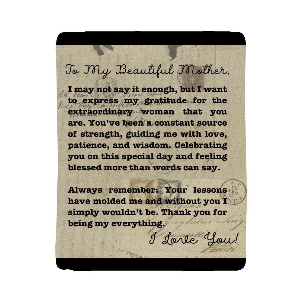 To My Beautiful Mother - Thank You For Being My Everything - Fleece Blanket