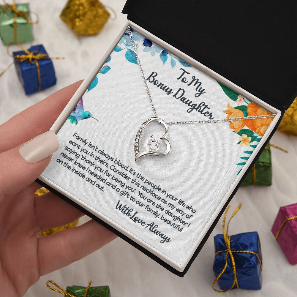 To My Bonus Daughter - Thank You For Being You - Forever Love Necklace