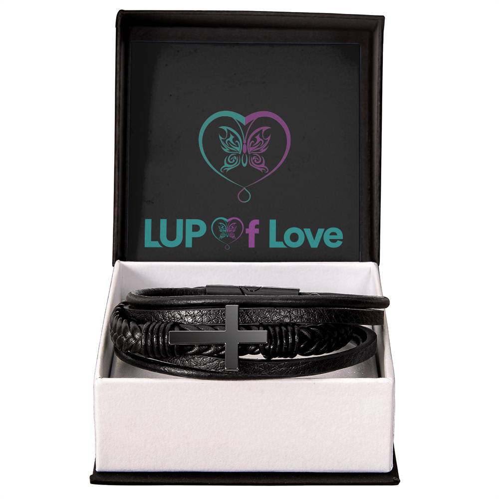 LUP Of Love Cross Leather Bracelet