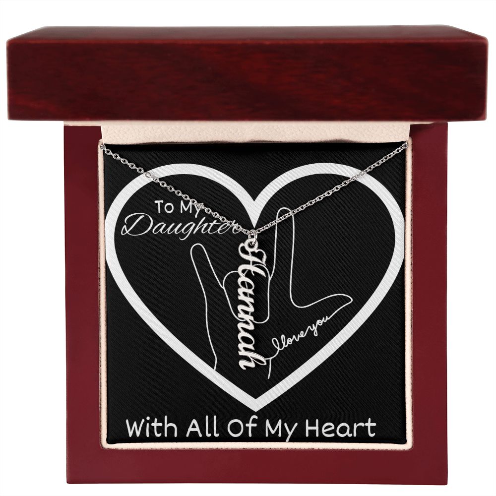 ILY Daughter - I Love You With All My Heart Name Necklace