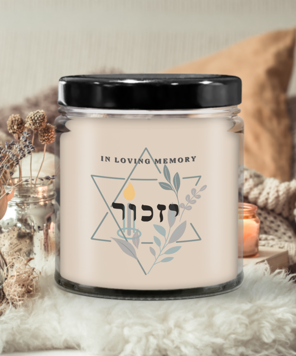 Yahrzeit Memorial Candle Star of David In Memory Of Gift